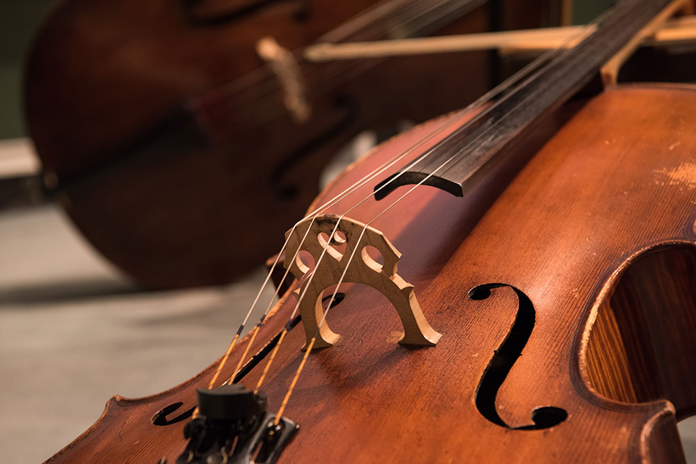 Musical instruments - in the foreground a violin.