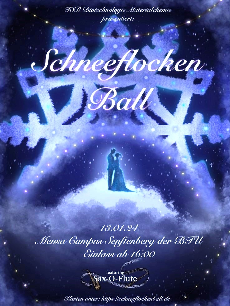 Plakat zum Schneeflockenball.