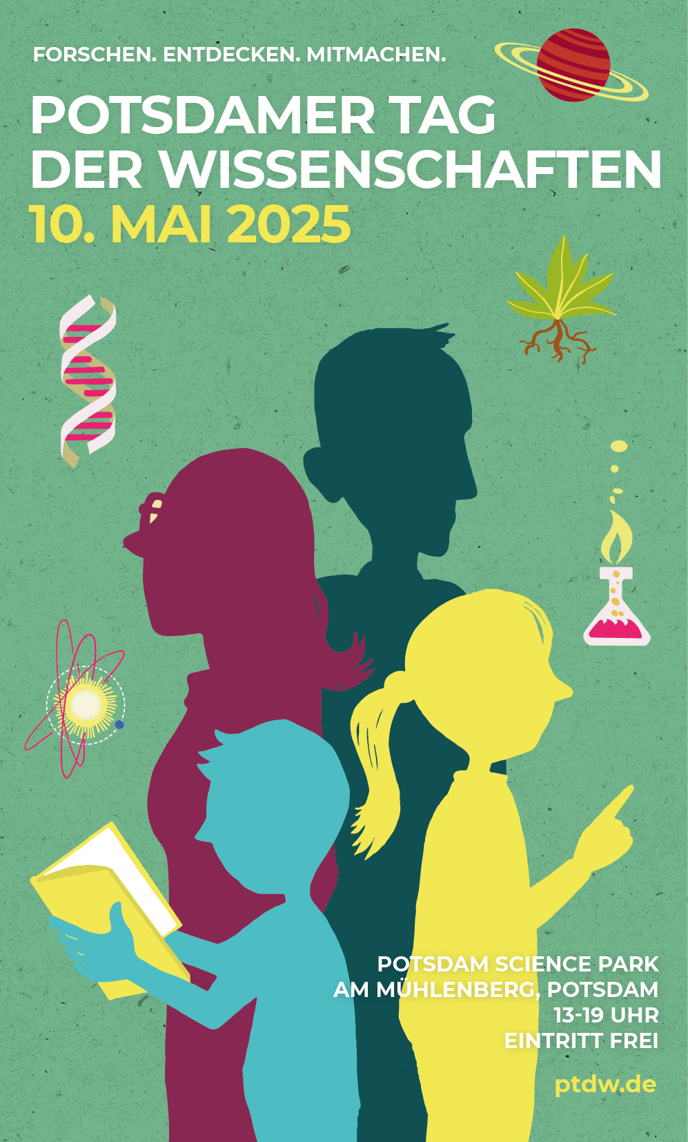 Banner zum 12. Potsdamer Tag der Wissenschaften am 10. Mai 2025.