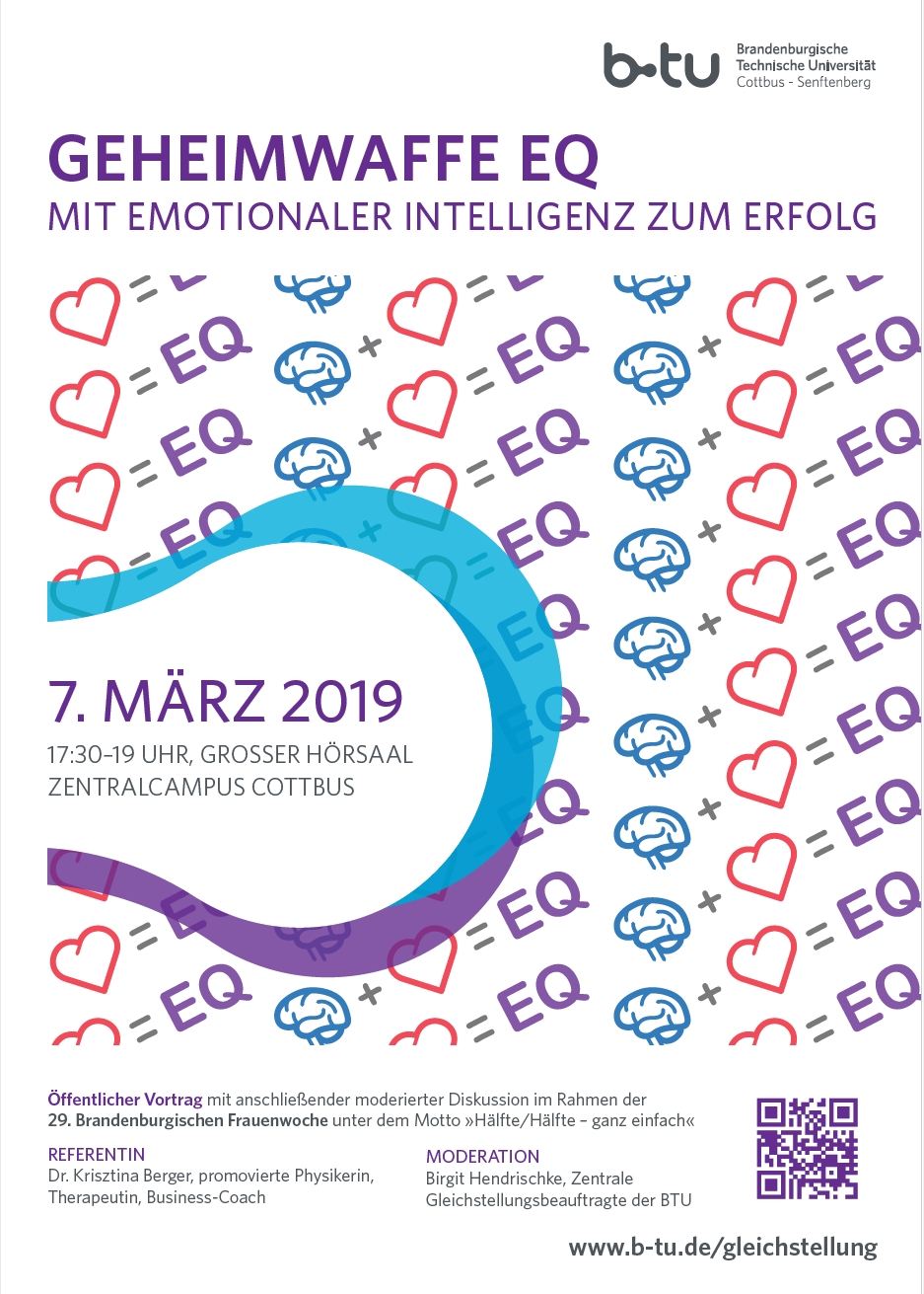 Plakat zur Veranstaltung im Rahmen der 29. Brandenburgischen Frauenwoche an der BTU.