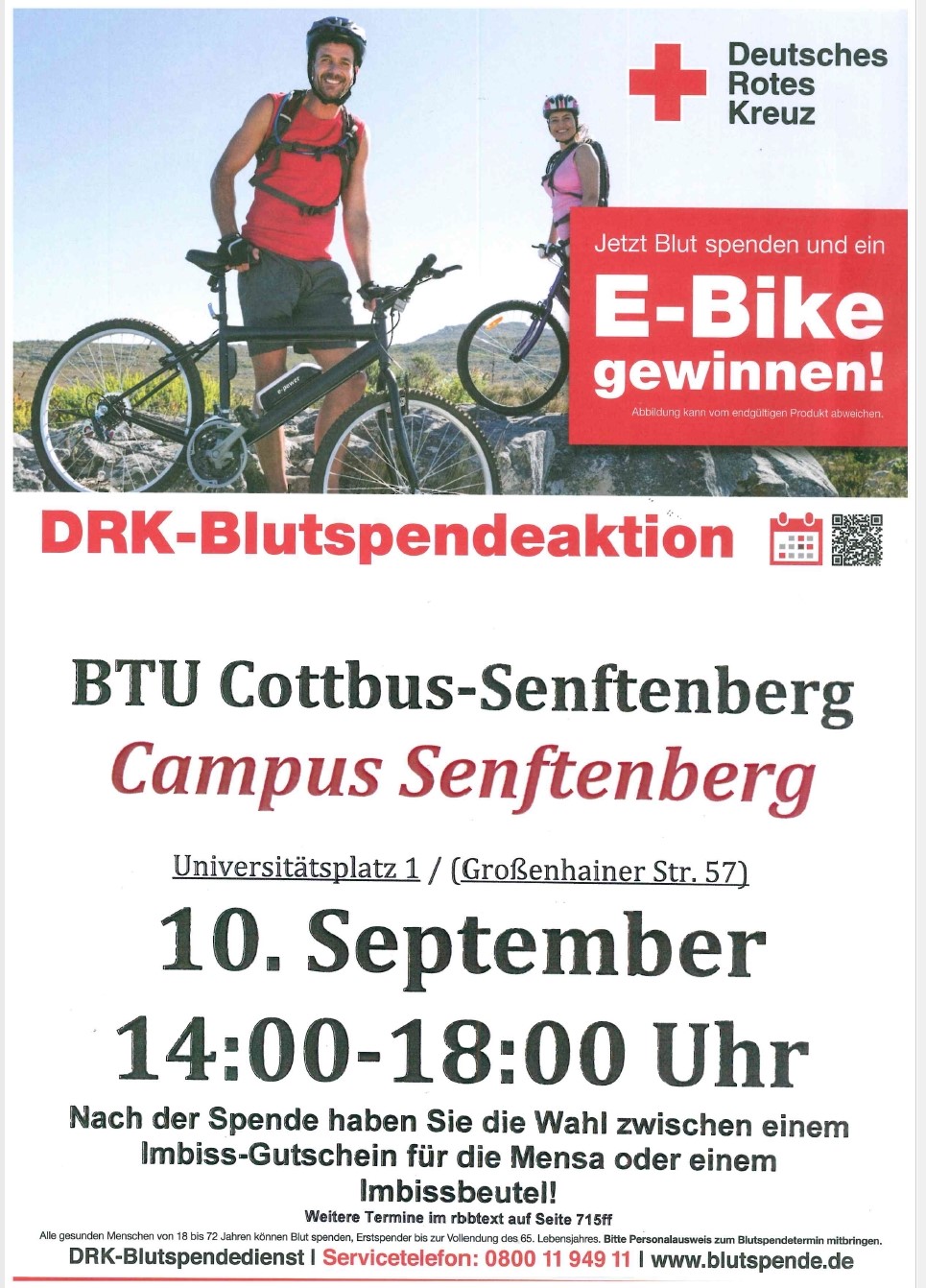 Plakat zur Blutspendenaktion am 10. September 2019.