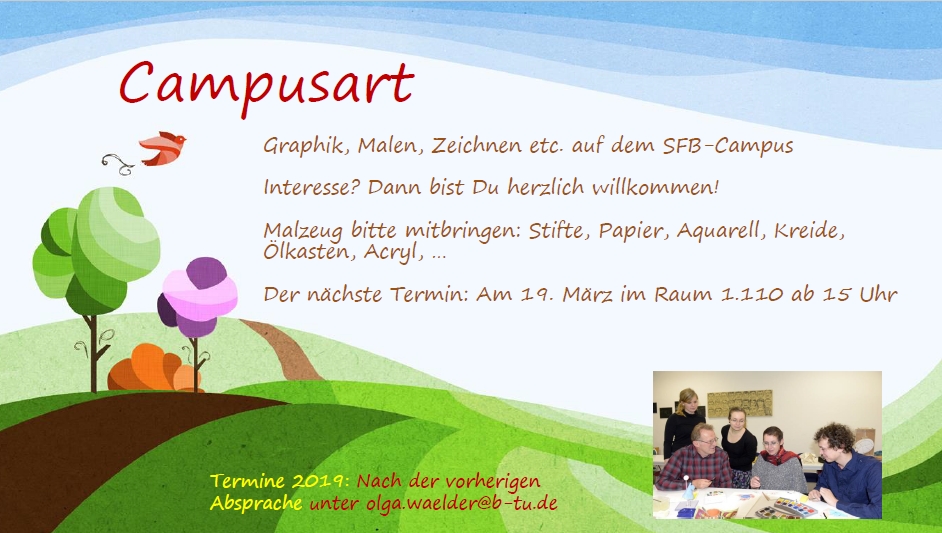 Einladung zu Campusart - zum Malen am Campus Senftenberg.