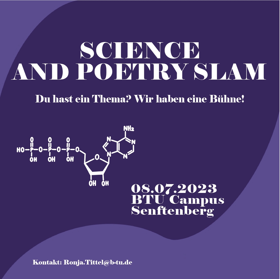 Science and poetry slam banner