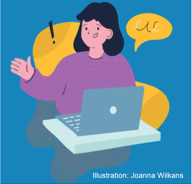 Graphic woman on laptop 