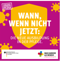 Logo Wann, wenn nicht jetzt: Die neue Ausbildung in der Pflege.