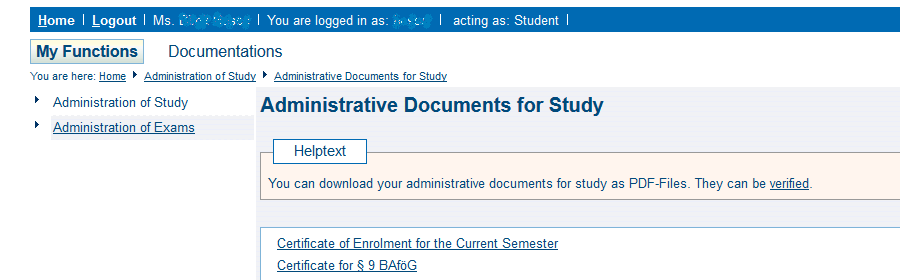 student certificate