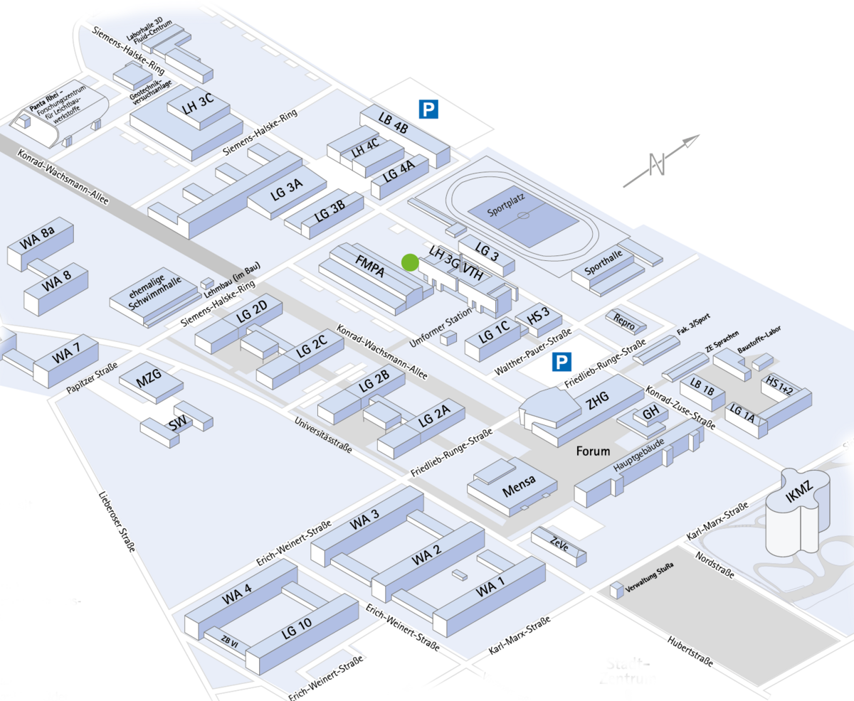 Lageplan der Gefahrstoffsammelstelle am Zentralcampus